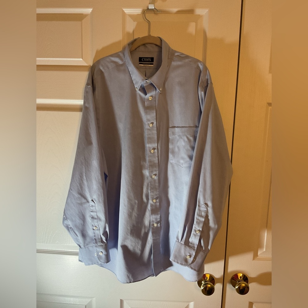 Chaps Light Blue Men's Long Sleeve Dress Shirt